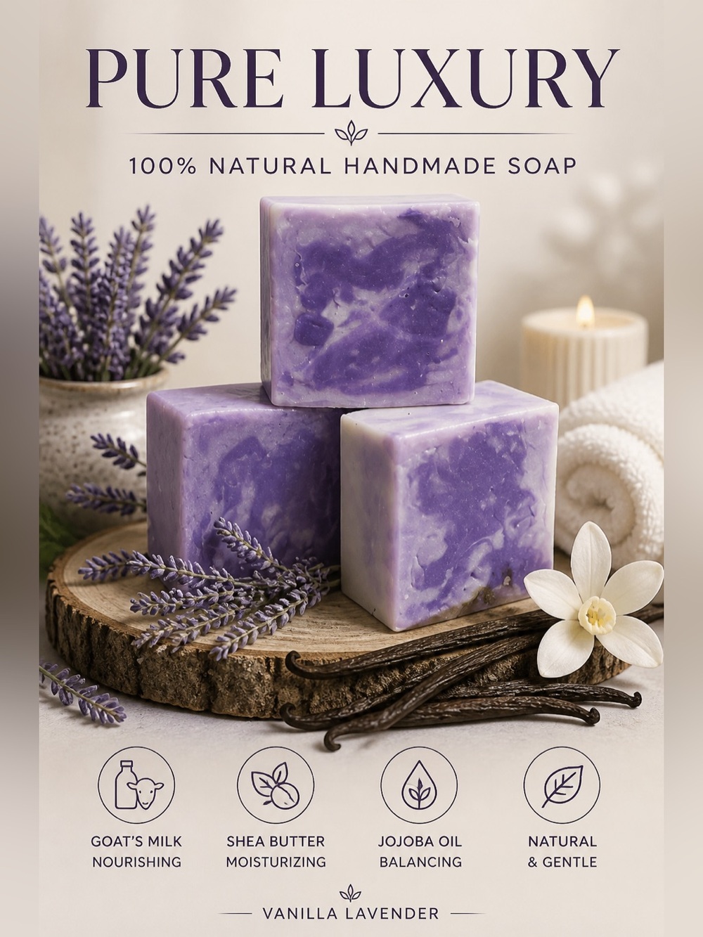 Vanilla Lavender Handmade Goat’s Milk Soap